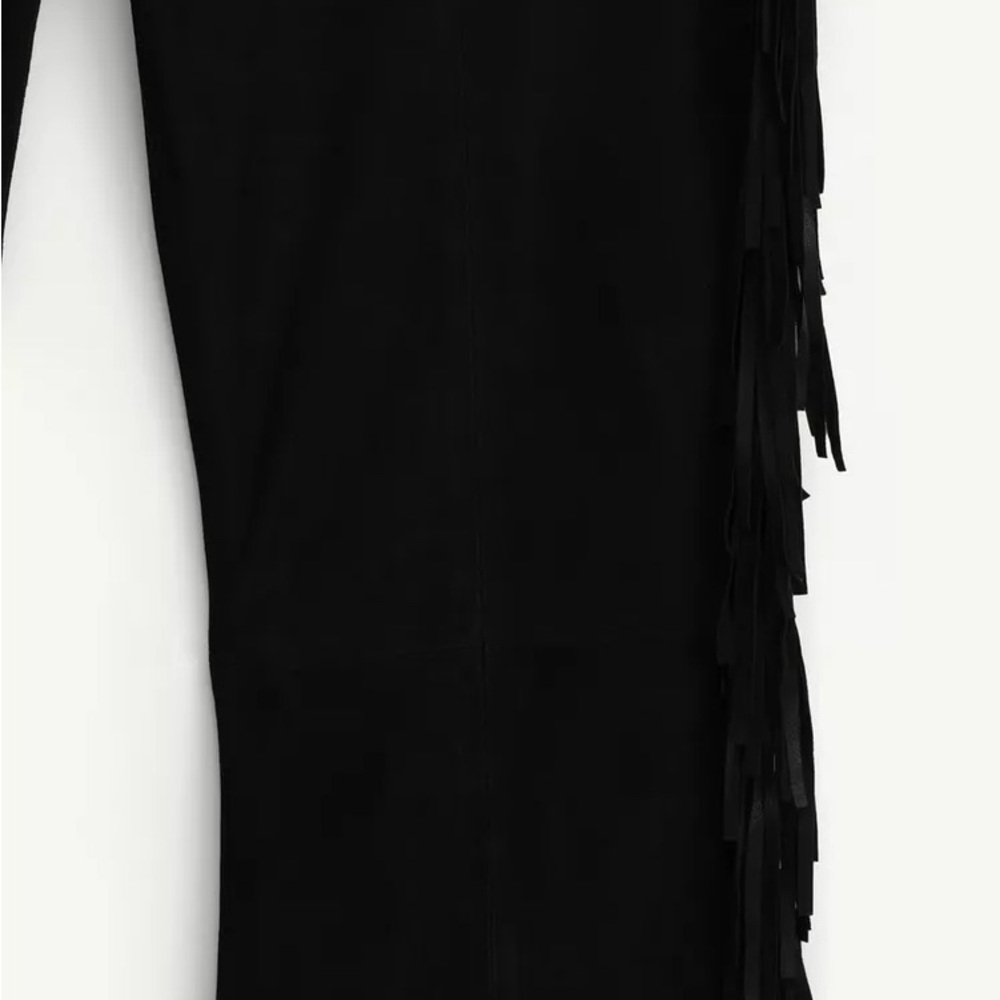 NWT ZARA LIMITED EDITION 100% SUEDE FRINGE PANTS - Picture 7 of 8